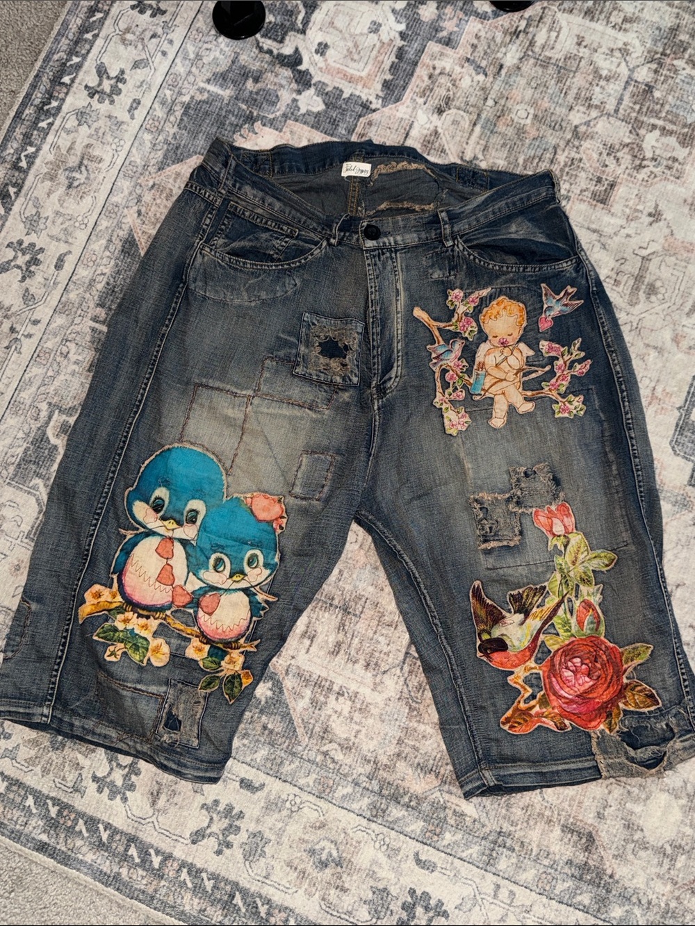House of Jaded Gypsy appliqué shorts